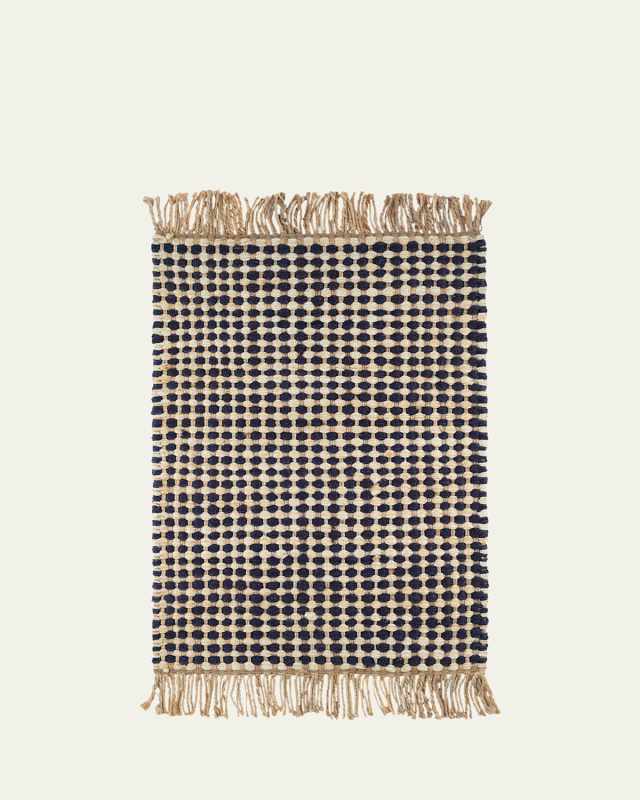 Kuba Black Handwoven Rug, 3' x 5'